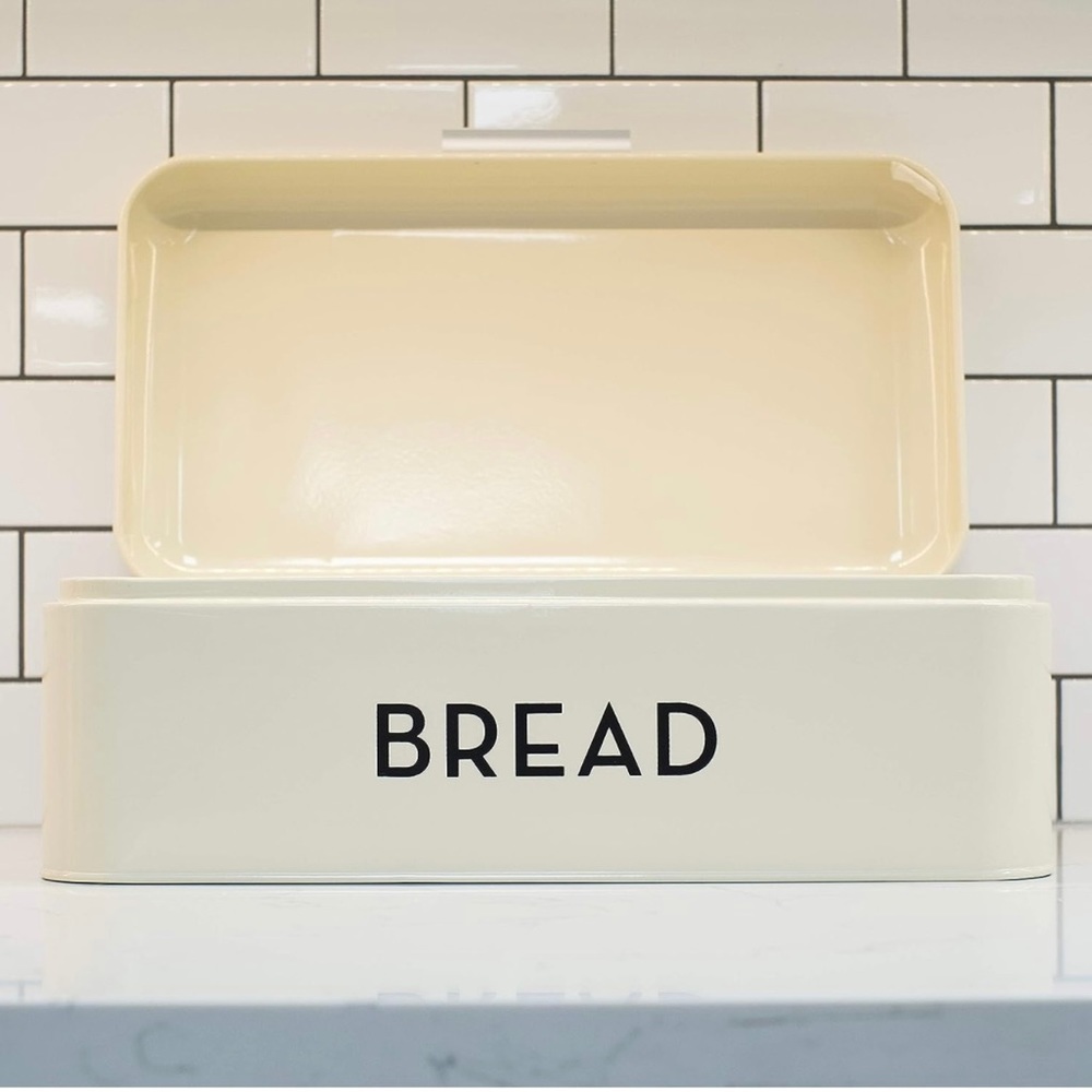 Now Designs steel Bread Box.  GUC.  Ivory.